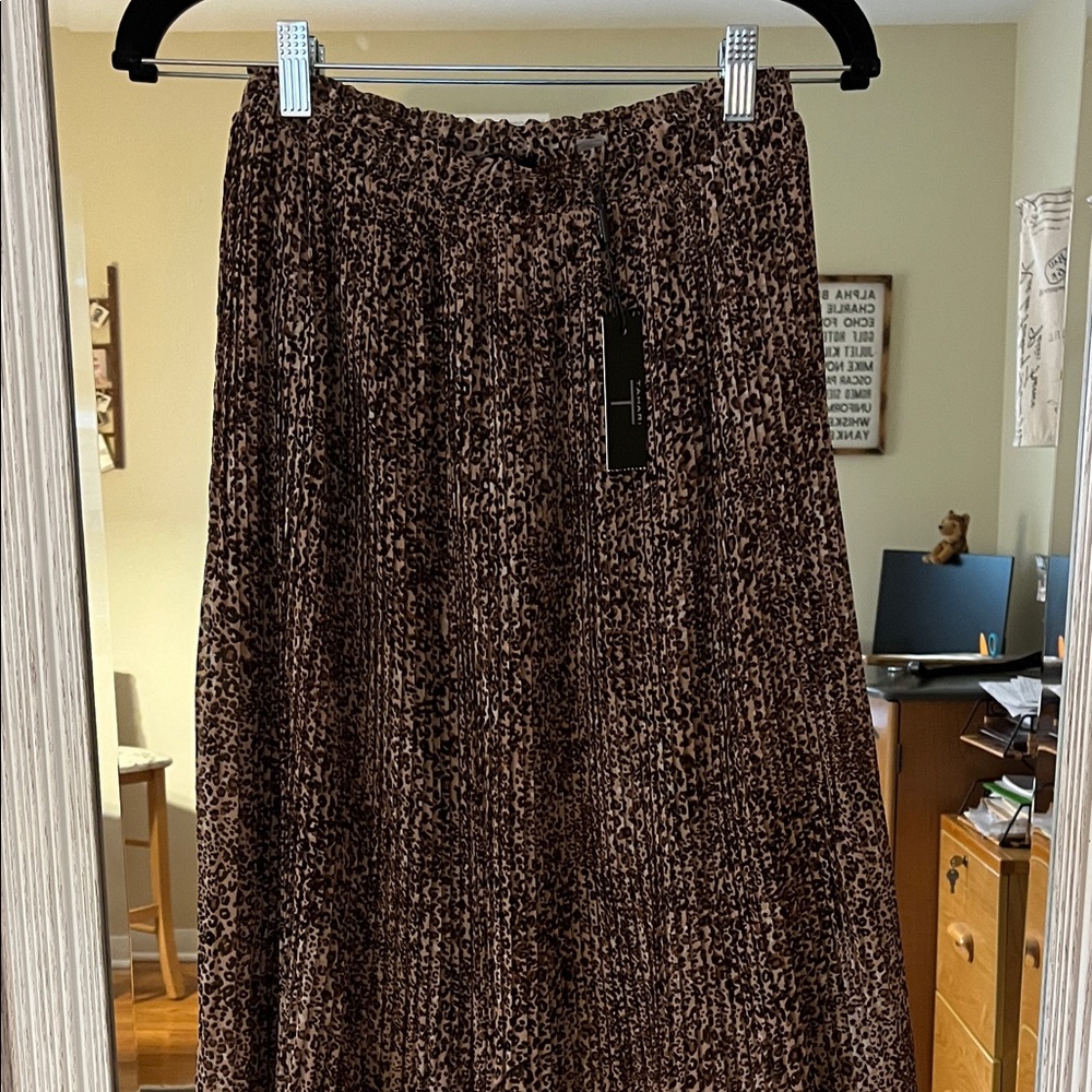 Tahari Brown Animal Print Maxi Skirt